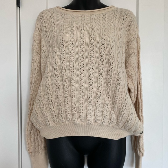 Roxy Sweaters - NWOT Roxy Off White Cream Knit Long Sleeve Closet Staple Sweater Size Medium